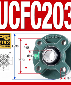 Gối đỡ vòng bi UCFC203 (Tiêu chuẩn - Đường kính trong 17 mm)