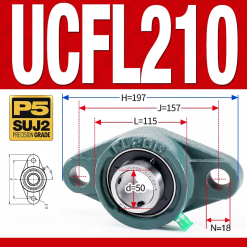 Gối đỡ vòng bi UCFL210 (Tiêu chuẩn - Đường kính trong 50 mm)