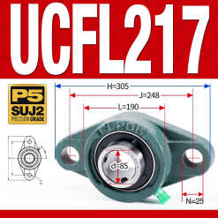 Gối đỡ vòng bi UCFL217 (Tiêu chuẩn - Đường kính trong 85 mm)
