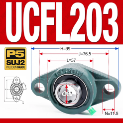 Gối đỡ vòng bi UCFL203 (Tiêu chuẩn - Đường kính trong 17 mm)