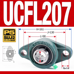 Gối đỡ vòng bi UCFL207 (Tiêu chuẩn - Đường kính trong 35 mm)