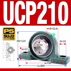 Gối đỡ vòng bi UCP210 (Tiêu chuẩn - Đường kính trong 50 mm)