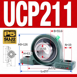 Gối đỡ vòng bi UCP211 (Tiêu chuẩn - Đường kính trong 55 mm)