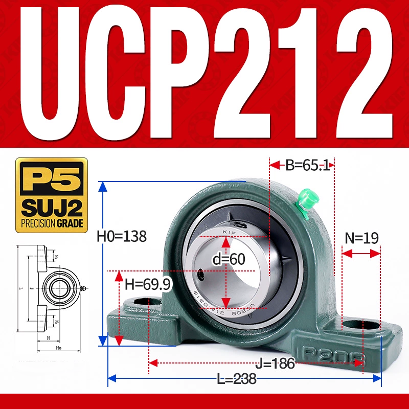 Gối đỡ vòng bi UCP212 (Tiêu chuẩn - Đường kính trong 60 mm)
