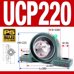 Gối đỡ vòng bi UCP220 (Tiêu chuẩn - Đường kính trong 100 mm)