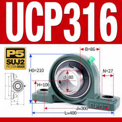 Gối đỡ vòng bi UCP316 (Dày nặng - Đường kính trong 80 mm)