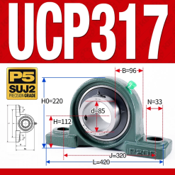 Gối đỡ vòng bi UCP317 (Dày nặng - Đường kính trong 85 mm)