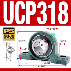 Gối đỡ vòng bi UCP318 (Dày nặng - Đường kính trong 90 mm)