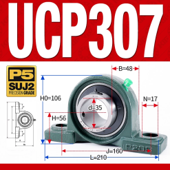 Gối đỡ vòng bi UCP307 (Dày nặng - Đường kính trong 35 mm)