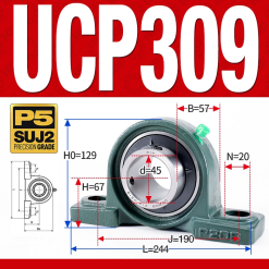 Gối đỡ vòng bi UCP309 (Dày nặng - Đường kính trong 45 mm)