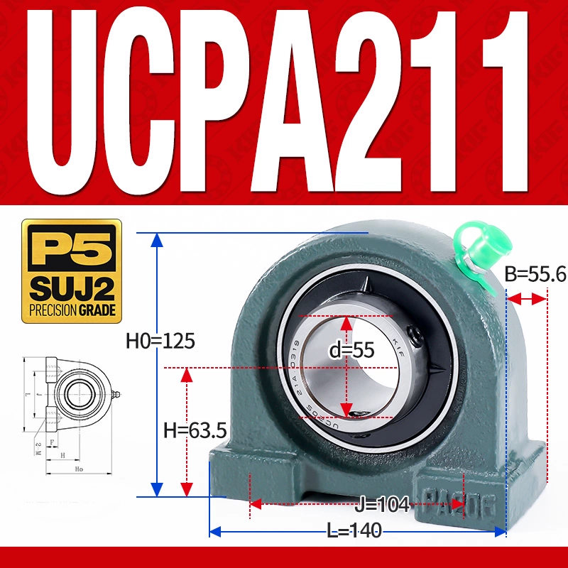 Gối đỡ vòng bi UCPA211 (Tiêu chuẩn - Đường kính trong 55 mm)