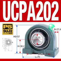 Gối đỡ vòng bi UCPA202 (Tiêu chuẩn - Đường kính trong 15 mm)