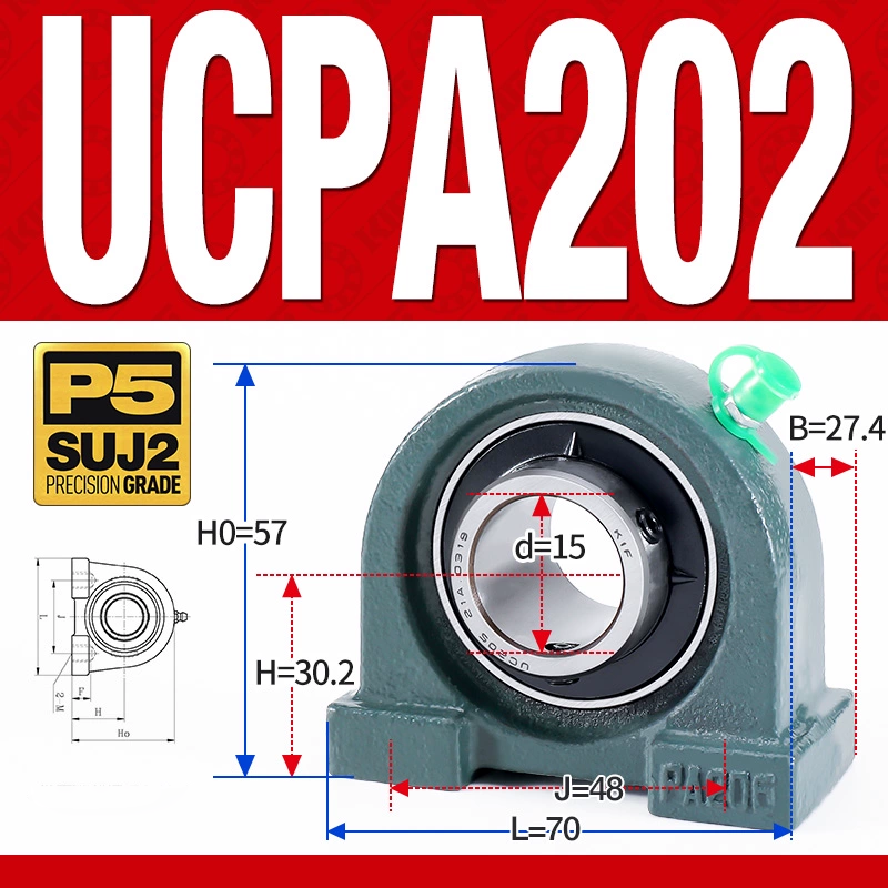 Gối đỡ vòng bi UCPA202 (Tiêu chuẩn - Đường kính trong 15 mm)