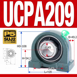 Gối đỡ vòng bi UCPA209 (Tiêu chuẩn - Đường kính trong 45 mm)