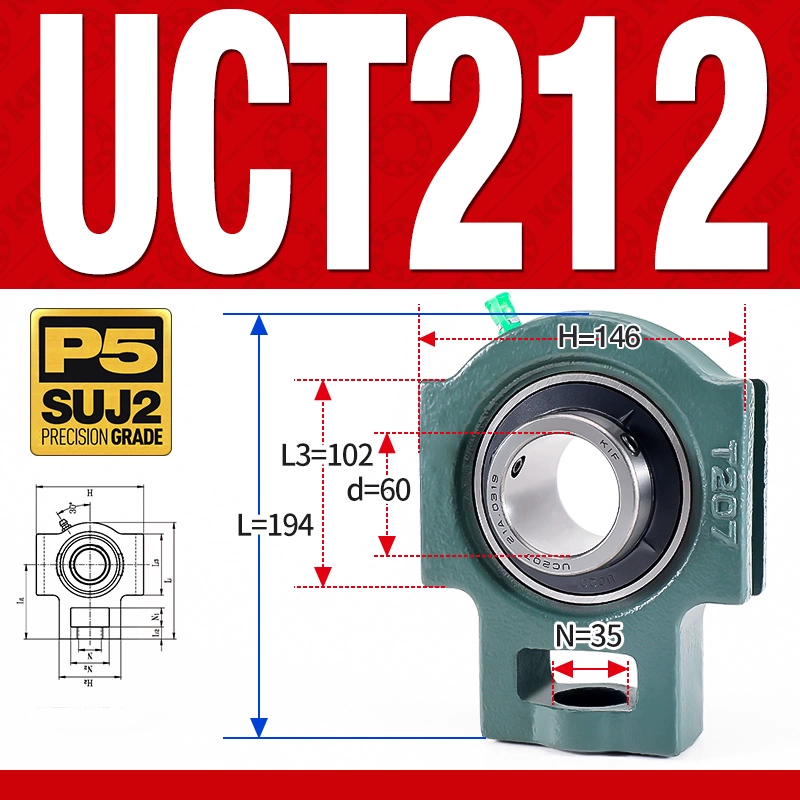 Gối đỡ vòng bi UCT212  (Tiêu chuẩn - Đường kính trong 60 mm)