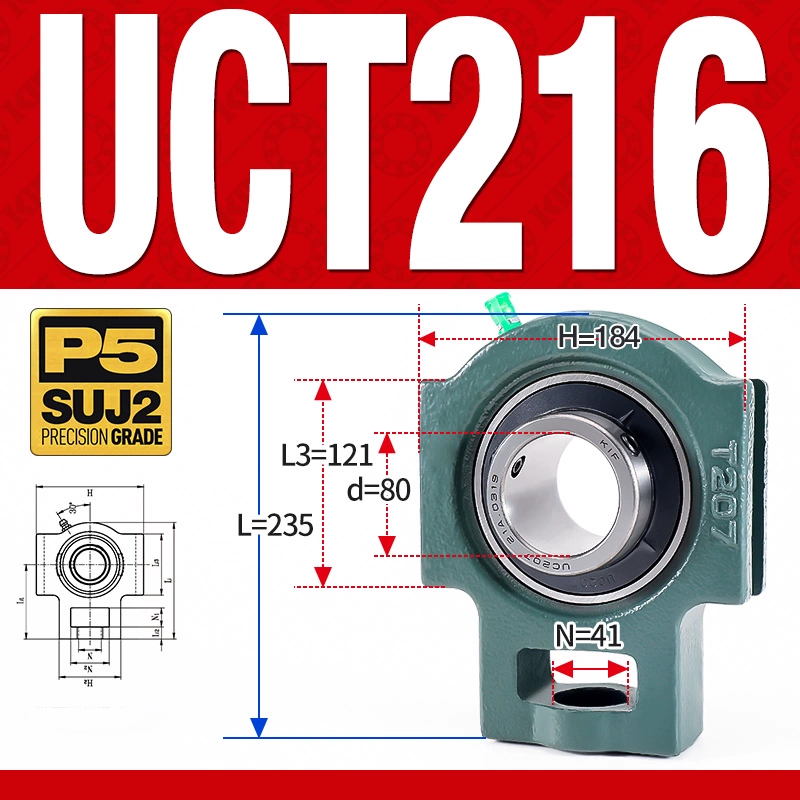 Gối đỡ vòng bi UCT216  (Tiêu chuẩn - Đường kính trong 80 mm)
