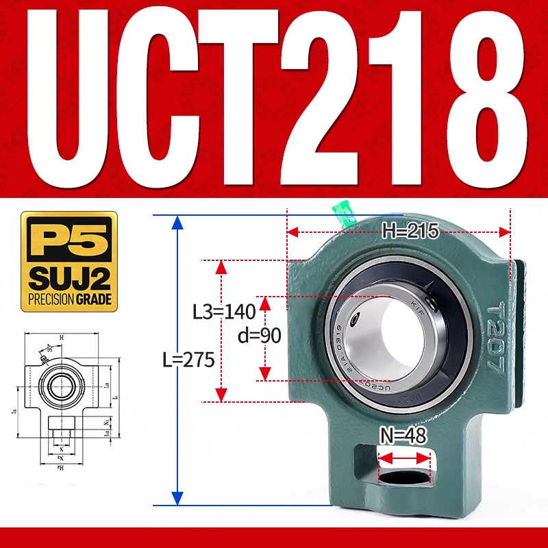 Gối đỡ vòng bi UCT218  (Tiêu chuẩn - Đường kính trong 90 mm)