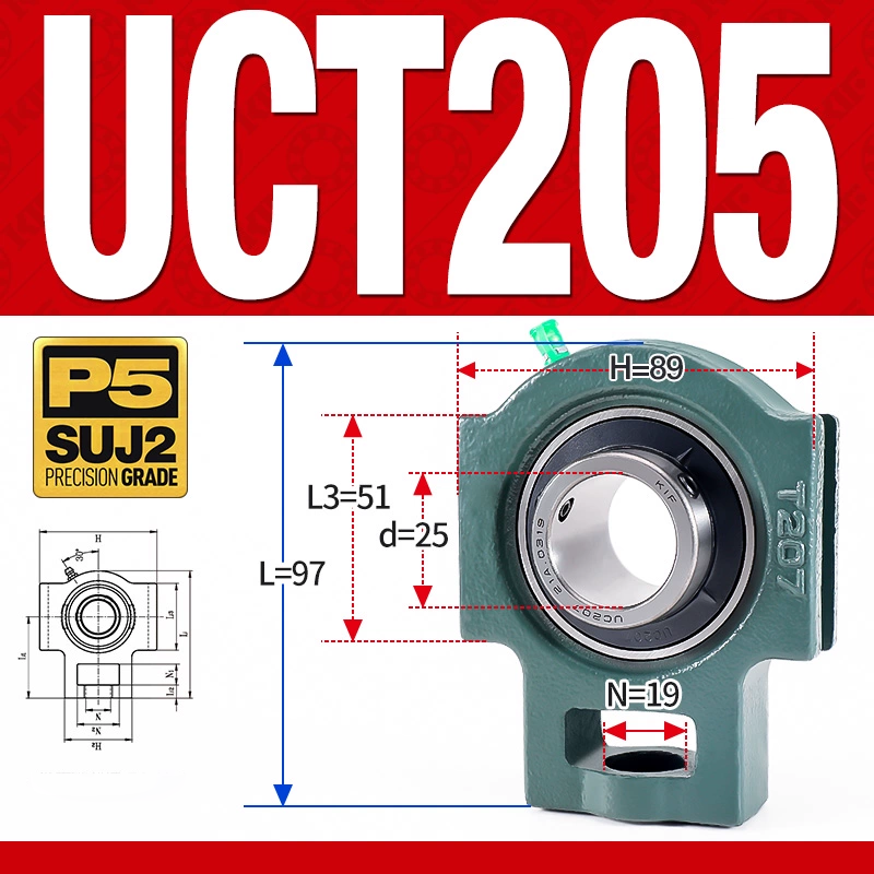 Gối đỡ vòng bi UCT205  (Tiêu chuẩn - Đường kính trong 25 mm)