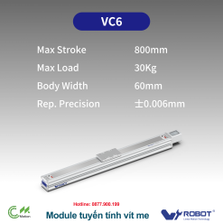 VC6 Module truyền động tuyến tính vít me Dòng VC (Chống xoắn, Tải trọng nặng)