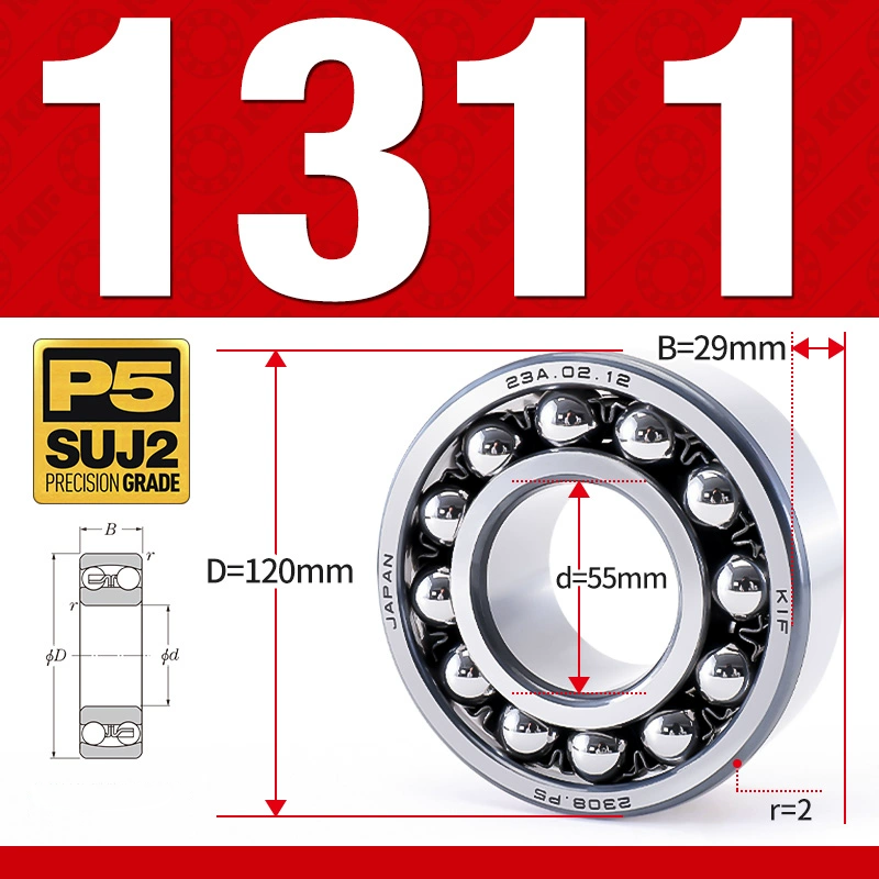 Vòng bi - bạc đạn tự lựa 1311K (Lỗ côn - 55*120*29 mm)