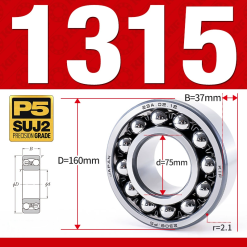 Vòng bi - bạc đạn tự lựa 1315K (Lỗ côn - 75*160*37 mm)