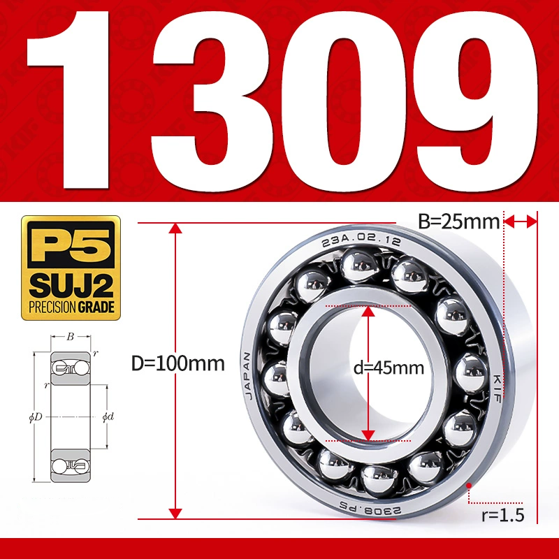 Vòng bi - bạc đạn tự lựa 1309K (Lỗ côn - 45*100*25 mm)