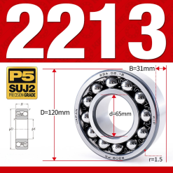 Vòng bi - bạc đạn tự lựa 2213 (Bi cầu - 2 dãy - 65*120*31 mm)