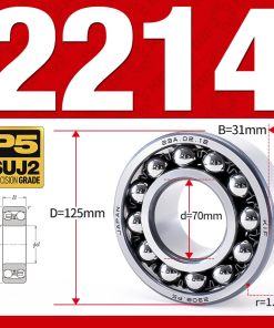 Vòng bi - bạc đạn tự lựa 2214 (Bi cầu - 2 dãy - 70*125*31 mm)