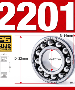 Vòng bi - bạc đạn tự lựa 2201 (Bi cầu - 2 dãy - 12*32*14 mm)