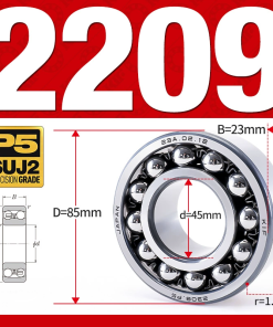 Vòng bi - bạc đạn tự lựa 2209 (Bi cầu - 2 dãy - 45*85*23 mm)