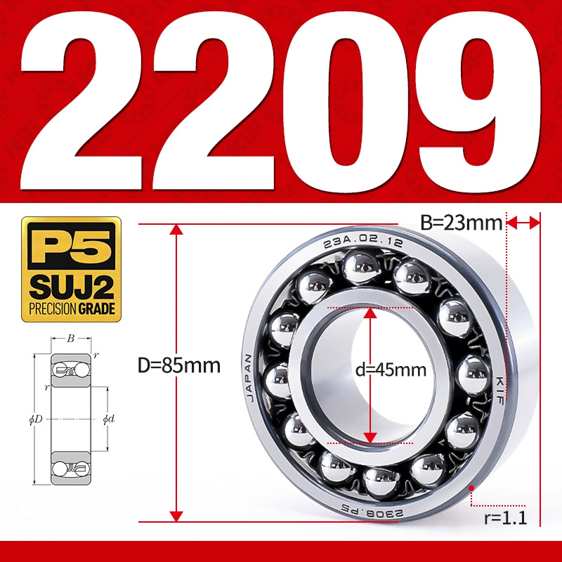 Vòng bi - bạc đạn tự lựa 2209 (Bi cầu - 2 dãy - 45*85*23 mm)