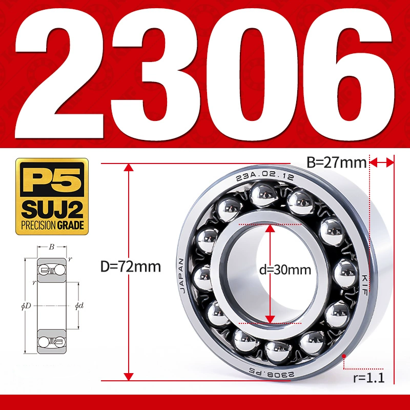 Vòng bi - bạc đạn tự lựa 2306 (Bi cầu - 2 dãy - 30*72*27 mm)