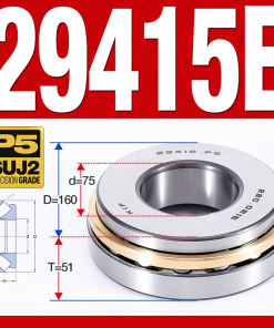 Vòng bi đĩa bay chặn trục - bạc đạn cà na chặn trục Thép 2 (lồng cách bi Thép -  75*160*51 mm)