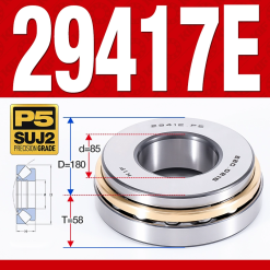 Vòng bi đĩa bay chặn trục - bạc đạn cà na chặn trục 29417E (lồng cách bi Thép -  85*180*58 mm)