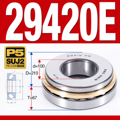 Vòng bi đĩa bay chặn trục - bạc đạn cà na chặn trục 29420E (lồng cách bi Thép -  100*210*67 mm)