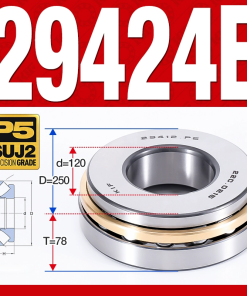 Vòng bi đĩa bay chặn trục - bạc đạn cà na chặn trục 29424E (lồng cách bi Thép -  120*250*78 mm)