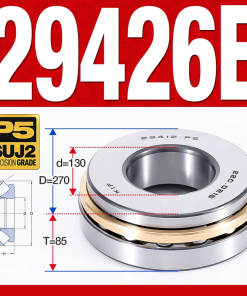 Vòng bi đĩa bay chặn trục - bạc đạn cà na chặn trục 29426E (lồng cách bi Thép -  130*270*85 mm)