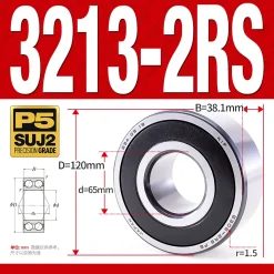 Vòng bi - bạc đạn 3213-2RS  (Phớt cao su - 65*120*38.1 mm)