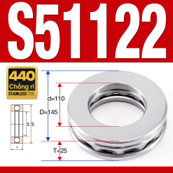 Vòng bi - bạc đạn S51122 (Chặn trục - Inox440C - 110*145*25 mm)