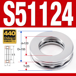 Vòng bi - bạc đạn S51124 (Chặn trục - Inox440C - 120*155*25 mm)