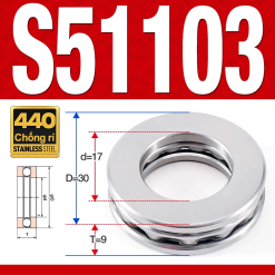 Vòng bi - bạc đạn S51103 (Chặn trục - Inox440C - 17*30*9 mm)