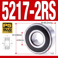 Vòng bi - bạc đạn 5217-2RS  (Phớt cao su - 85*150*49,2 mm)