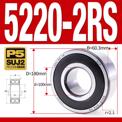 Vòng bi - bạc đạn 5220-2RS  (Phớt cao su - 100*180*60.3 mm)