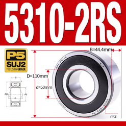 Vòng bi - bạc đạn 5310-2RS  (Phớt cao su - 50*110*44.4 mm)