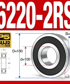 Vòng bi - bạc đạn 6220-2RS (Phớt kim loại - 100*180*34 mm)