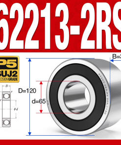 Vòng bi - bạc đạn 62213-2RS (Bi cầu 2 dãy - Phớt cao su - 65*120*31 mm)