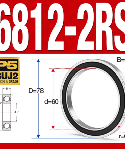 Vòng bi - bạc đạn 6812-2RS  (Phớt cao su - 60*78*10 mm)