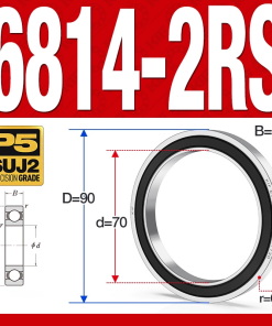 Vòng bi - bạc đạn 6814-2RS  (Phớt cao su - 70*90*10 mm)