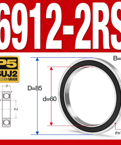 Vòng bi - bạc đạn 6912-2RS  (Phớt cao su - 60*85*13 mm)