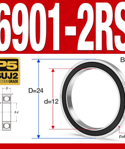 Vòng bi - bạc đạn 6901-2RS  (Phớt cao su -  12*24*6 mm)